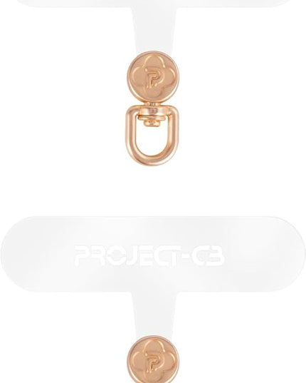 project-cb Phone Tether Tab 2 Pack,Universal Phone Lanyard Patch without Adhesive,Phone Strap Replacement Part for Cell Phone (Clear-Gold)
