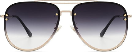 Trendy Oversized Aviator Sunglasses Womens, Retro Cute Big Shades Women's Fashion Sun Glasses UV Protection VF2203