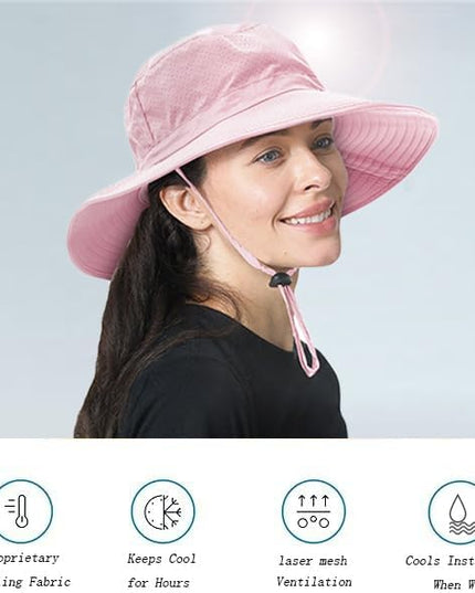 ZOORON Boonie Hat UPF 50+ Cooling Sun Hat for Men and Women,Wide Brim Bucket Hats with UV Protection for Safari Hiking Beach