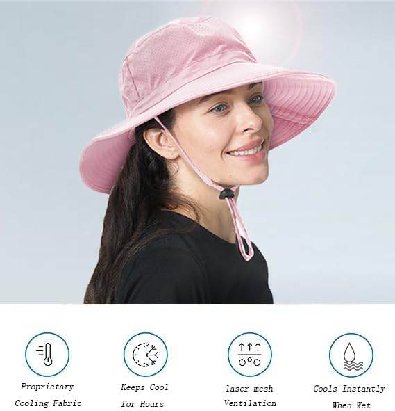 ZOORON Boonie Hat UPF 50+ Cooling Sun Hat for Men and Women,Wide Brim Bucket Hats with UV Protection for Safari Hiking Beach