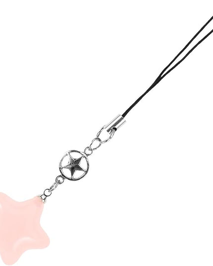 Cute Plastic Star Charm Phone Pendant Keychain Braided Rope Hanging Decoration for Keys Bags Backpacks and Phones Lightweight and Wear-resistant Pink Star Accessory