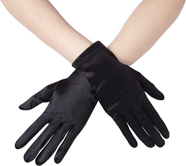 Sahabowi Satin Gloves Formal Bridal Banquet Party Wedding Opera Solid Colorful Mitten For Women
