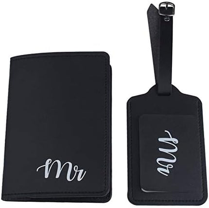 Mr and mrs Honeymoon Passport Wallets Travel Holder Set,Travel passport covers and luggage tags gift set for Wedding Bridal Shower Gift