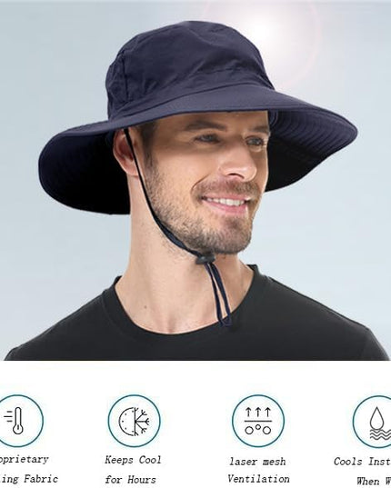 ZOORON Boonie Hat UPF 50+ Cooling Sun Hat for Men and Women,Wide Brim Bucket Hats with UV Protection for Safari Hiking Beach
