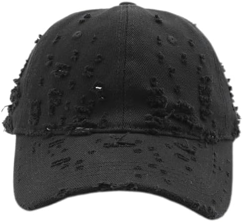 Vintage Washed Distressed Baseball Cap - Adjustable Unisex Solid Color Retro Hat for Outdoor & Casual Wear