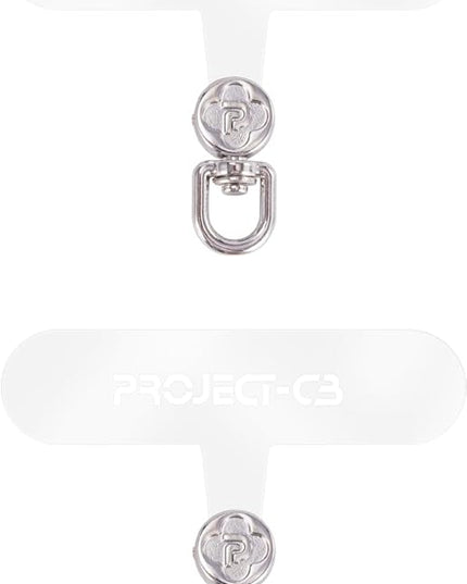 project-cb Phone Tether Tab 2 Pack,Universal Phone Lanyard Patch without Adhesive,Phone Strap Replacement Part for Cell Phone (Clear-Silver)