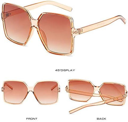 Dollger Oversized Square Sunglasses for Women Big Large Wide Fashion Shades for Men UV Protection Unisex