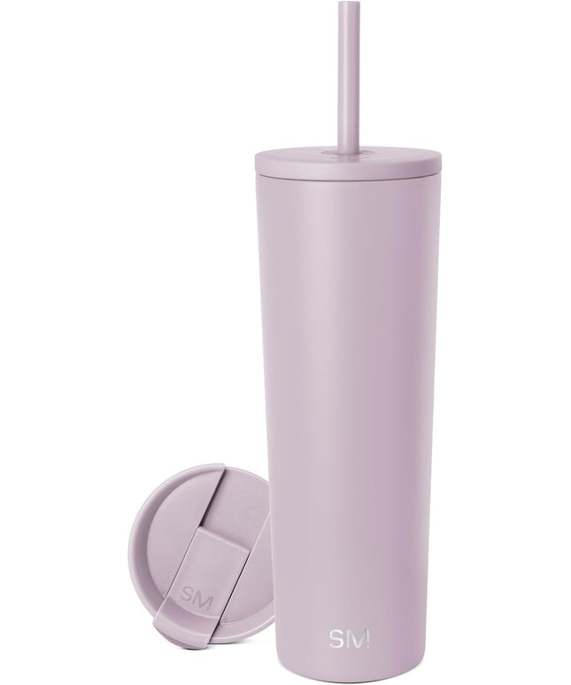 Simple Modern Insulated Tumbler with Lid and Straw | Iced Coffee Cup Reusable Stainless Steel Water Bottle Travel Mug | Gifts for Women Men Her Him | Classic Collection | 28oz | Lavender Mist