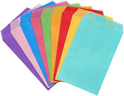 Quotidian Rose Pink Flat Small Greaseproof Paper Bags 3" x 5" (8 x 13.3cm) Pack of 100 - Bakery Candies Cards Stamps Party Favor