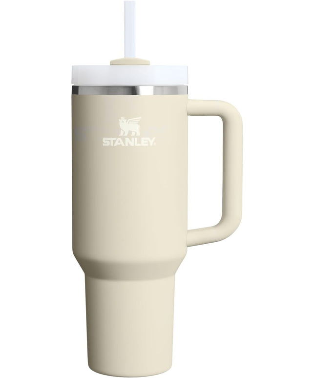 STANLEY Quencher H2.0 Tumbler with Handle and Straw 40 oz | Flowstate 3-Position Lid | Cup Holder Compatible for Travel | Insulated Stainless Steel Cup | BPA-Free | Exclusive Toasted Almond