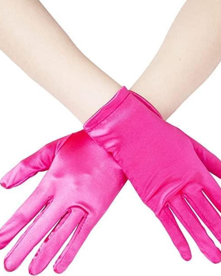 Sahabowi Satin Gloves Formal Bridal Banquet Party Wedding Opera Solid Colorful Mitten For Women