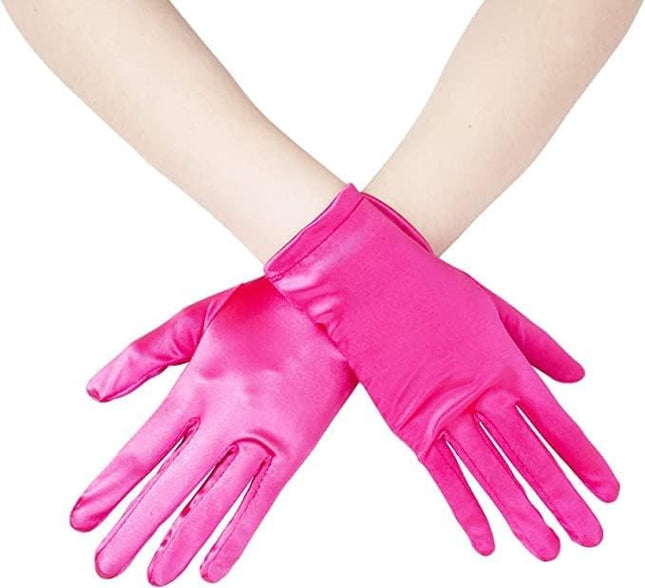 Sahabowi Satin Gloves Formal Bridal Banquet Party Wedding Opera Solid Colorful Mitten For Women