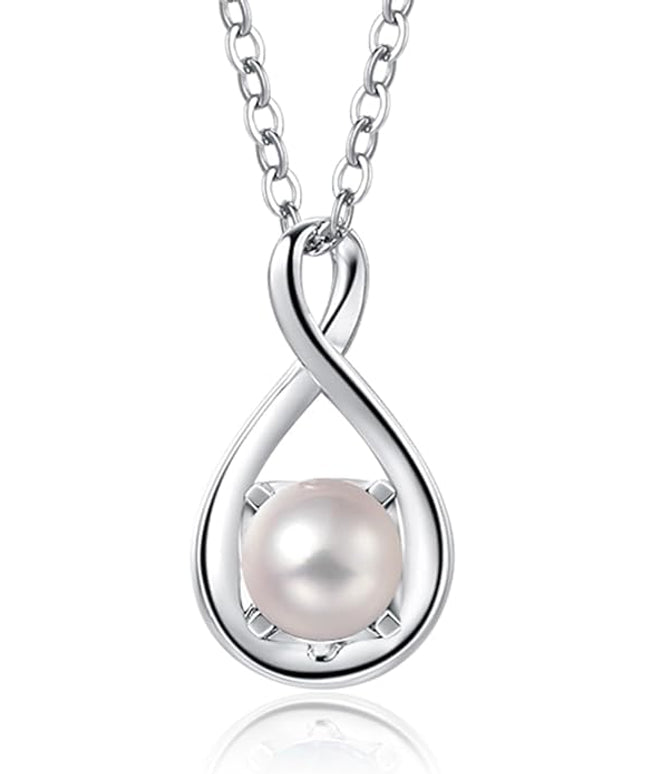 FANCIME 14K Solid Gold Birthstone Pendant with Sterling Silver Chain Infinity Gemstone Necklace Fine Jewelry Anniversary Birthday Christmas Gifts for Women Wife Her