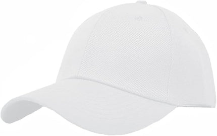 Glory Max Plain Baseball Cap Hook & Loop Strap Adjustable Solid Blank Curved Visor Hat