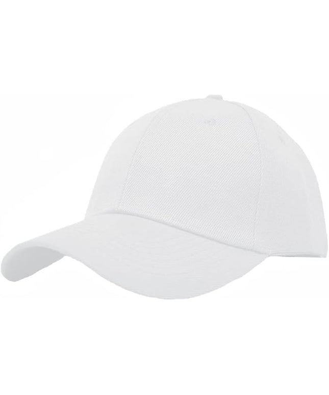 Glory Max Plain Baseball Cap Hook & Loop Strap Adjustable Solid Blank Curved Visor Hat