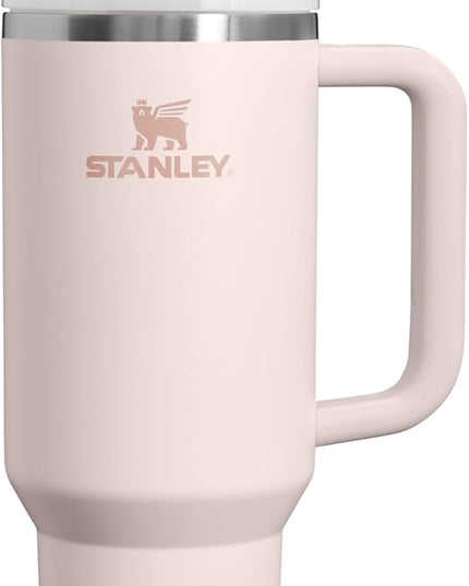 STANLEY Quencher H2.0 Tumbler with Handle and Straw 40 oz Flowstate 3-Position Lid Cup Holder Compatible for Travel Insulated Stainless Steel Cup BPA-Free Rose Quartz 2.0