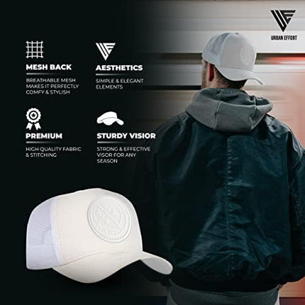 Urban Effort Mesh Back Cap - for Men and Women Baseball Hat 5-Panel Trucker Hat - Great Snapback Closure for Hunting & Hiking
