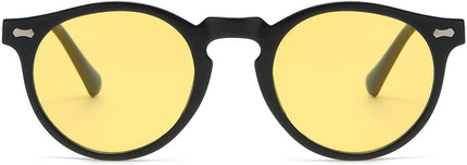 Gleyemor Vintage Polarized Sunglasses for Men Round Sunglasses UV400 Protection Retro Hand-crafted Acetate Frame