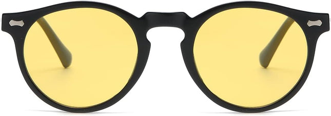 Gleyemor Vintage Polarized Sunglasses for Men Round Sunglasses UV400 Protection Retro Hand-crafted Acetate Frame