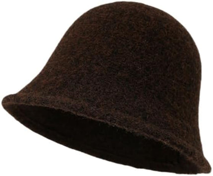 Winter Plush Fuzzy Polyester Bucket Hat Fisherman Hats for Women Men Bucket hat