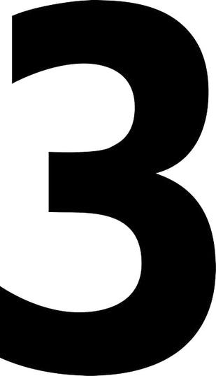 Mighty Line 3 Number Die Cut Location Markers, Large Decal Stickers for Pallet and Machinery Marking, Heavy-Duty, Peel and Stick Adhesive, Industrial Quality, 6"x10", Pack of 10, White