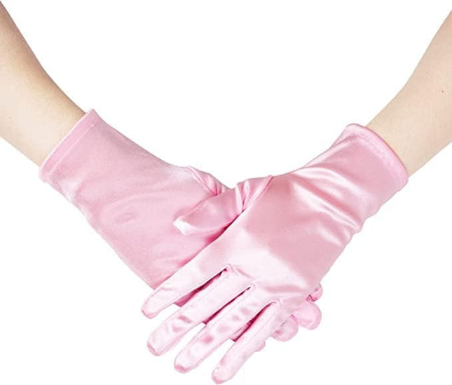 Sahabowi Satin Gloves Formal Bridal Banquet Party Wedding Opera Solid Colorful Mitten For Women