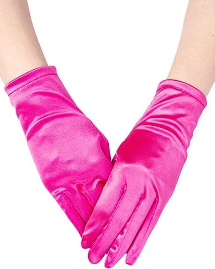 Sahabowi Satin Gloves Formal Bridal Banquet Party Wedding Opera Solid Colorful Mitten For Women