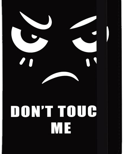 Don't Touch Me Leather Passport Holder Cover Fun Black Travel Wallet Passport Case with Credit Card Slots for Women Men Travelling Essentials for Flying