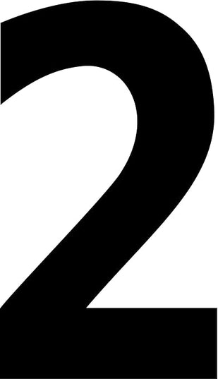 Mighty Line 2 Number Die Cut Location Markers, Large Decal Stickers for Pallet and Machinery Marking, Heavy-Duty, Peel and Stick Adhesive, Industrial Quality, 6"x10", Pack of 10, White