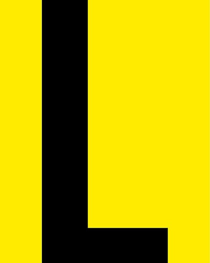 Mighty Line L Letter Alphabet Die Cut Location Markers, Large Decal Stickers for Pallet and Machinery Marking, Heavy-Duty, Peel and Stick Adhesive, Industrial Quality, 6"x10", Pack of 10, Yellow