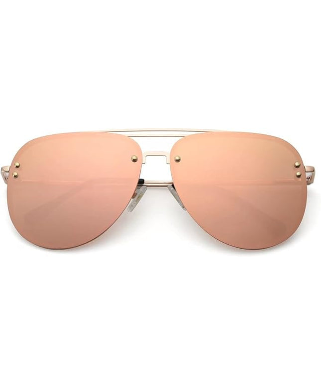 Trendy Oversized Aviator Sunglasses Womens, Retro Cute Big Shades Women's Fashion Sun Glasses UV Protection VF2203