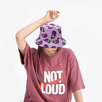 XYIYI Cute Bucket Hat Beach Fisherman Hats for Women, Reversible Double-Side-Wear