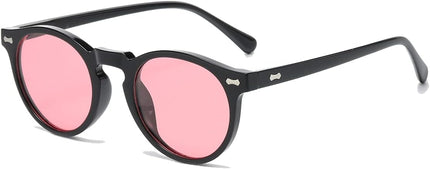 Gleyemor Vintage Polarized Sunglasses for Men Round Sunglasses UV400 Protection Retro Hand-crafted Acetate Frame