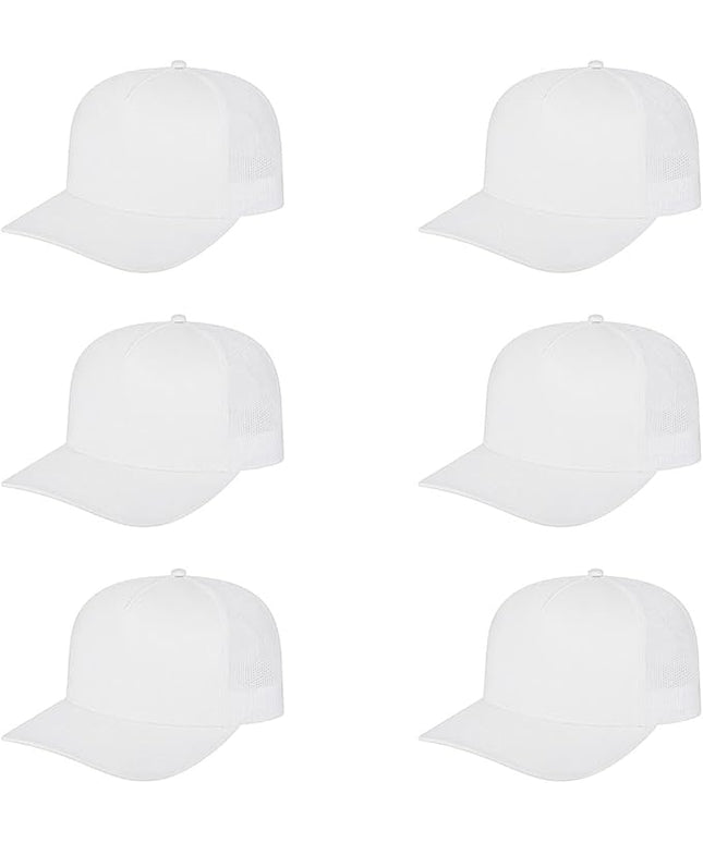 Cap America i3039 Classic 5 Panel Mid Profile Structured Trucker Mesh Back Cap w/ & Adjustable Snapback