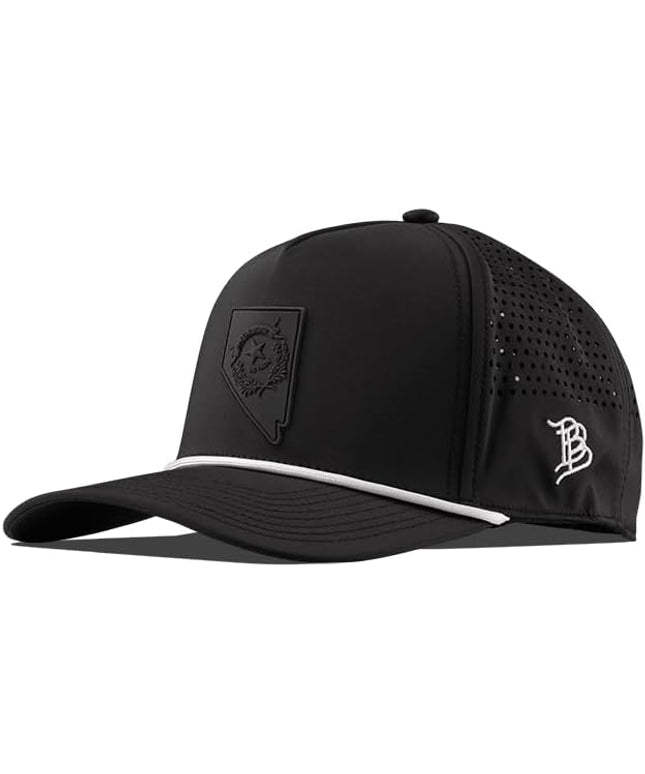 Branded Bills Nevada Stealth PVC Curved 5 Panel Rope, Snapback Closure, Lightweight, Comfortable Baseball Cap