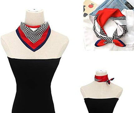 ANDANTINO 100% Real Mulberry Silk Scarf -21'' x 21''- Lightweight Neckerchief –Women Men Small Square Digital Printed Scarves