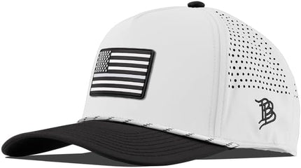 Branded Bills Vintage Old Glory PVC Curved 5 Panel Rope Hat, Fits 7-7 7/8, Adjustable Snapback | Lightweight, Comfort Stretch