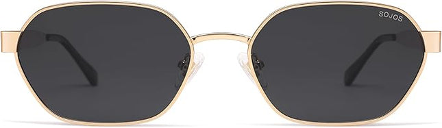 SOJOS Trendy Polarized Hexagon Sunglasses for Women Men, UV400 Retro Rectangle Shades SJ1238