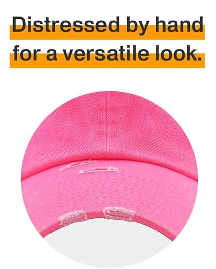 KBETHOS Vintage Washed Distressed Cotton Dad Hat Baseball Cap Adjustable Polo Trucker Unisex Style Headwear