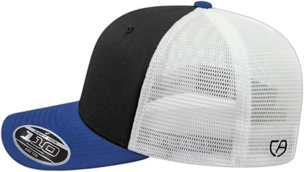 Cap America i8502 Flexfit 110 Premium Mid Profile 6-Panel Mesh Back Trucker Cap Hat w/UV Guard & Adjustable Snapback