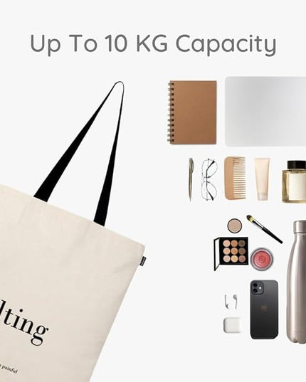 Eco Right Tote Bag for Women, Reusable Grocery Bag, Canvas Tote Bag for Shopping, Cotton Bag for Daily Use, Gifts for Women
