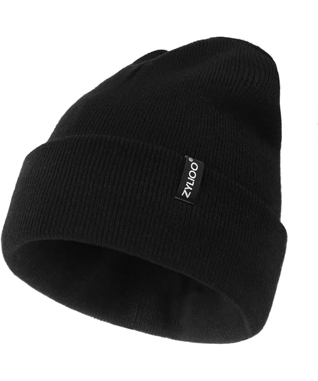 Zylioo Oversize Beanie Hats, XXL Big Size Ribbed Knit Cuffed Winter Hat for Cold Weather, Warm Skull Watch Cap