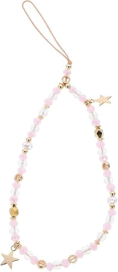 NOLITOY Beaded Phone Chain Charm with Star Pendant Non-slip Wrist Strap for Mobile Phones for Keys Cameras Purses Lightweight and Decorative Accessory for Women