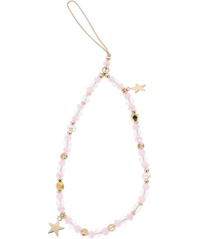 NOLITOY Beaded Phone Chain Charm with Star Pendant Non-slip Wrist Strap for Mobile Phones for Keys Cameras Purses Lightweight and Decorative Accessory for Women