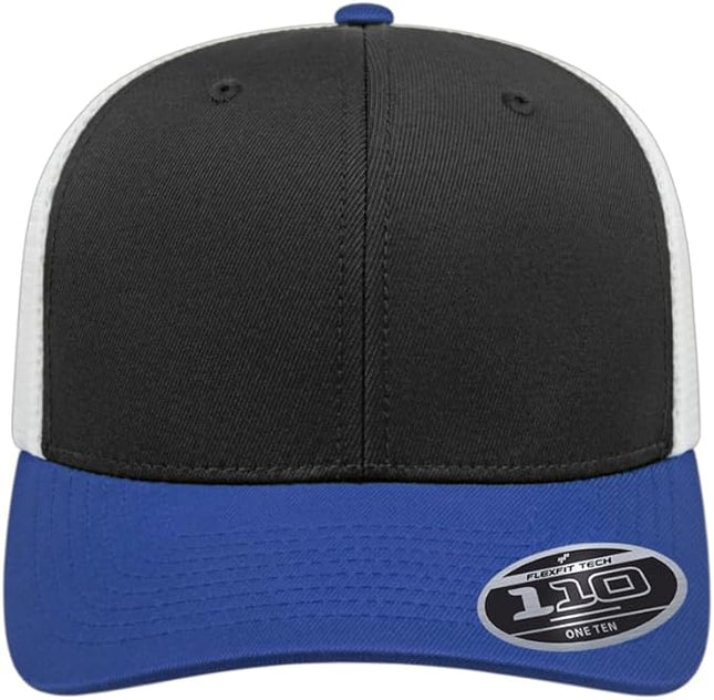 Cap America i8502 Flexfit 110 Premium Mid Profile 6-Panel Mesh Back Trucker Cap Hat w/UV Guard & Adjustable Snapback