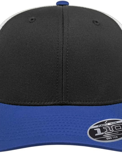 Cap America i8502 Flexfit 110 Premium Mid Profile 6-Panel Mesh Back Trucker Cap Hat w/UV Guard & Adjustable Snapback