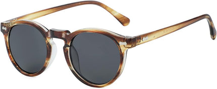Gleyemor Vintage Polarized Sunglasses for Men Round Sunglasses UV400 Protection Retro Hand-crafted Acetate Frame
