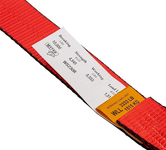 Mytee Products Winch Straps 2" x30' - Red Heavy Duty Tie Down w/Flat Hook WLL# 3,333 lbs - 2 Inch Cargo Control for Flatbed Truck Utility Trailer