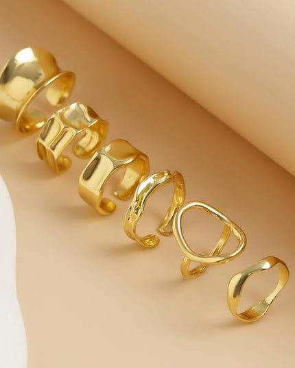 Chunky Rings for Women Adjustable Thick Rings Set Trendy Statement Stackable Ring for Women Chunky Jewlery Irregular Dome Flower Finger Knkuckle Thumb Ring