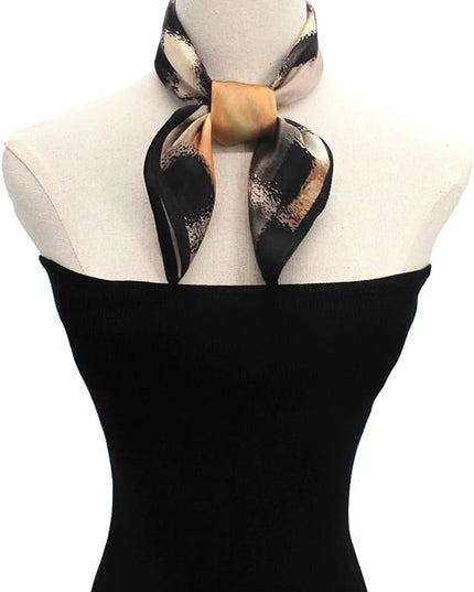 ANDANTINO 100% Real Mulberry Silk Scarf -21'' x 21''- Lightweight Neckerchief –Women Men Small Square Digital Printed Scarves